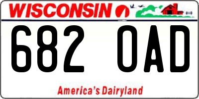 WI license plate 682OAD
