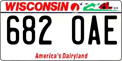 WI license plate 682OAE