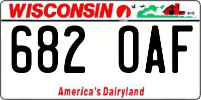 WI license plate 682OAF