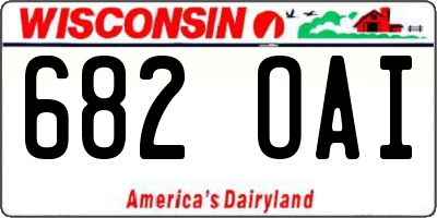 WI license plate 682OAI