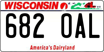 WI license plate 682OAL