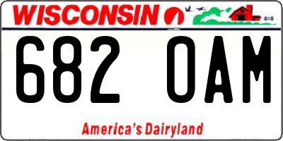 WI license plate 682OAM
