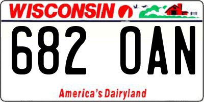 WI license plate 682OAN