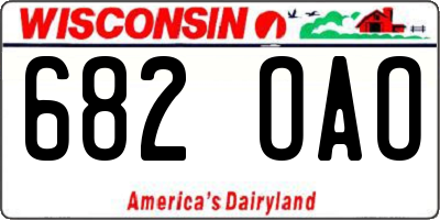WI license plate 682OAO