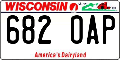 WI license plate 682OAP