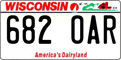 WI license plate 682OAR