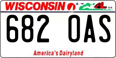 WI license plate 682OAS