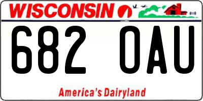WI license plate 682OAU