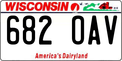 WI license plate 682OAV