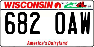 WI license plate 682OAW