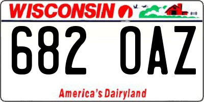 WI license plate 682OAZ