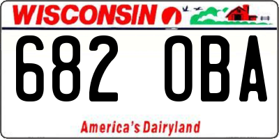 WI license plate 682OBA