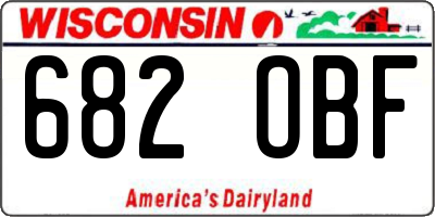 WI license plate 682OBF