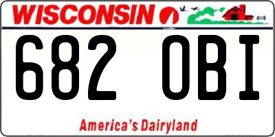 WI license plate 682OBI