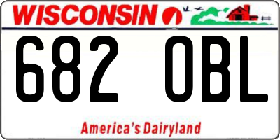 WI license plate 682OBL
