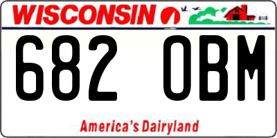 WI license plate 682OBM