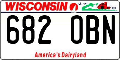 WI license plate 682OBN