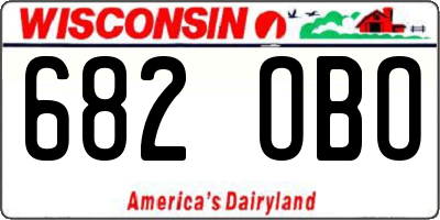 WI license plate 682OBO