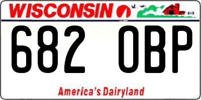 WI license plate 682OBP