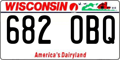WI license plate 682OBQ