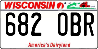WI license plate 682OBR