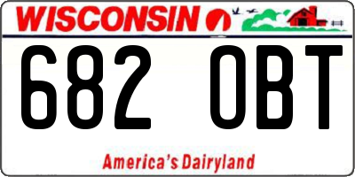 WI license plate 682OBT
