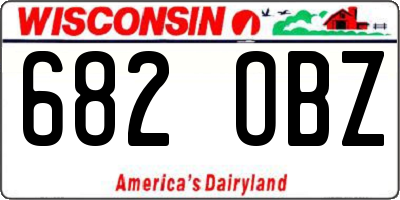 WI license plate 682OBZ