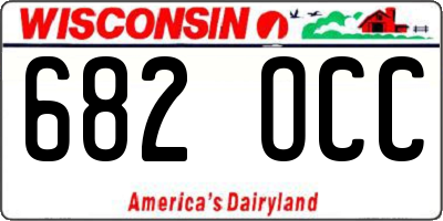 WI license plate 682OCC