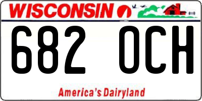 WI license plate 682OCH