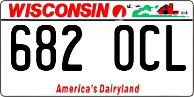 WI license plate 682OCL