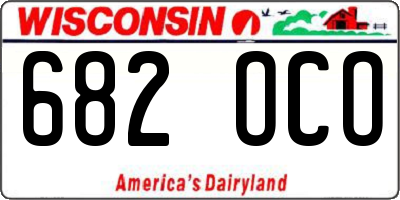 WI license plate 682OCO