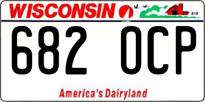 WI license plate 682OCP