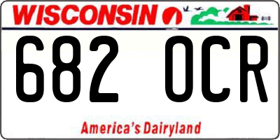 WI license plate 682OCR