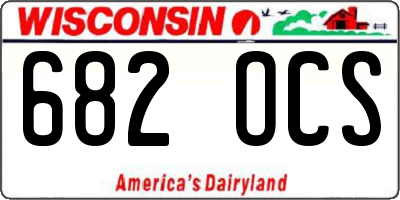 WI license plate 682OCS