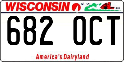 WI license plate 682OCT