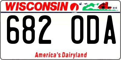 WI license plate 682ODA