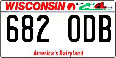 WI license plate 682ODB