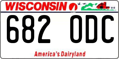 WI license plate 682ODC
