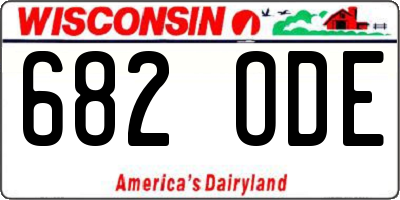 WI license plate 682ODE