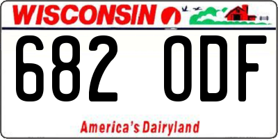 WI license plate 682ODF