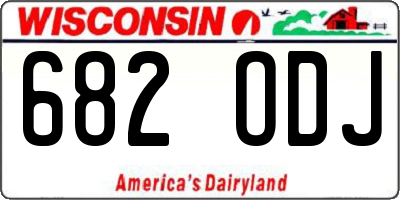WI license plate 682ODJ