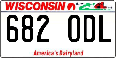 WI license plate 682ODL