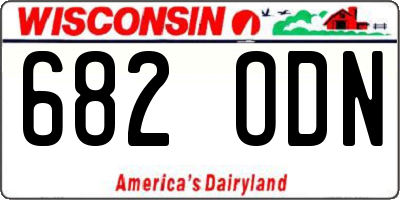 WI license plate 682ODN