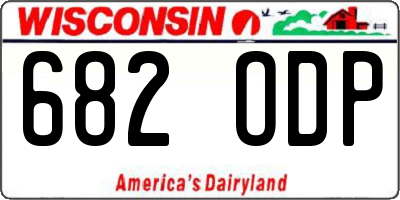 WI license plate 682ODP