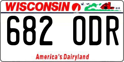 WI license plate 682ODR