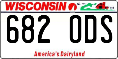 WI license plate 682ODS