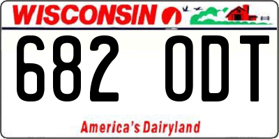 WI license plate 682ODT