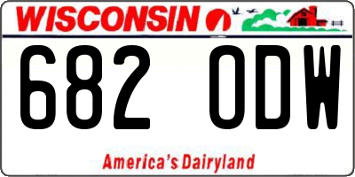 WI license plate 682ODW