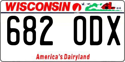 WI license plate 682ODX