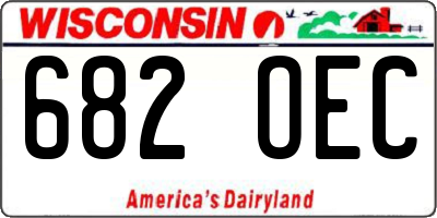 WI license plate 682OEC